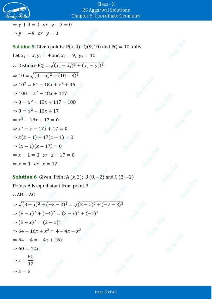 RS Aggarwal Class 10 Exercise 6A Solutions 5
