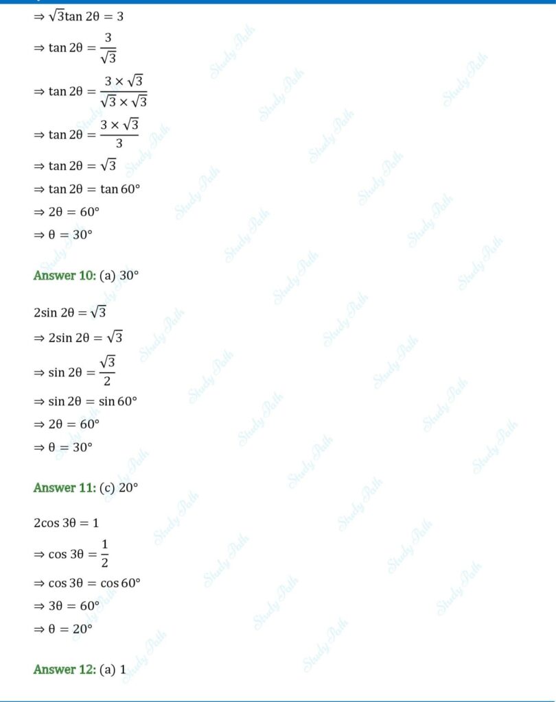 RS Aggarwal Class 10 Chapter 11 MCQ Solutions 4