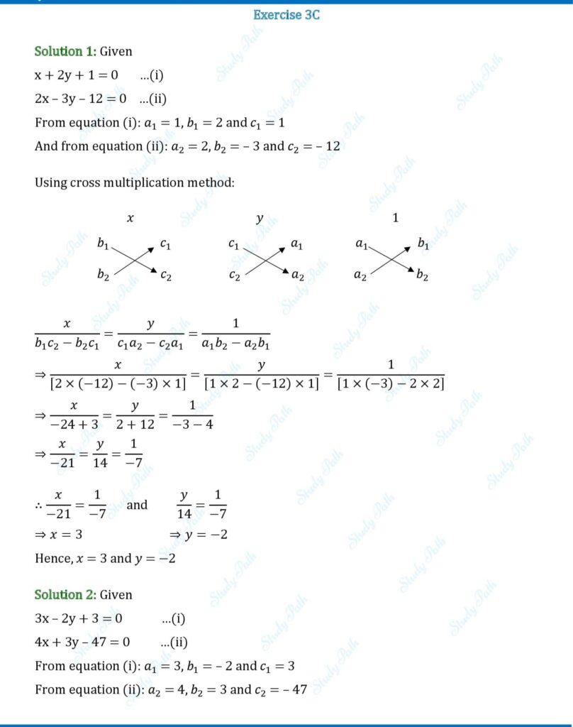 RS Aggarwal Class 10 Exercise 3C Solution – Step-by-Step Guide 1