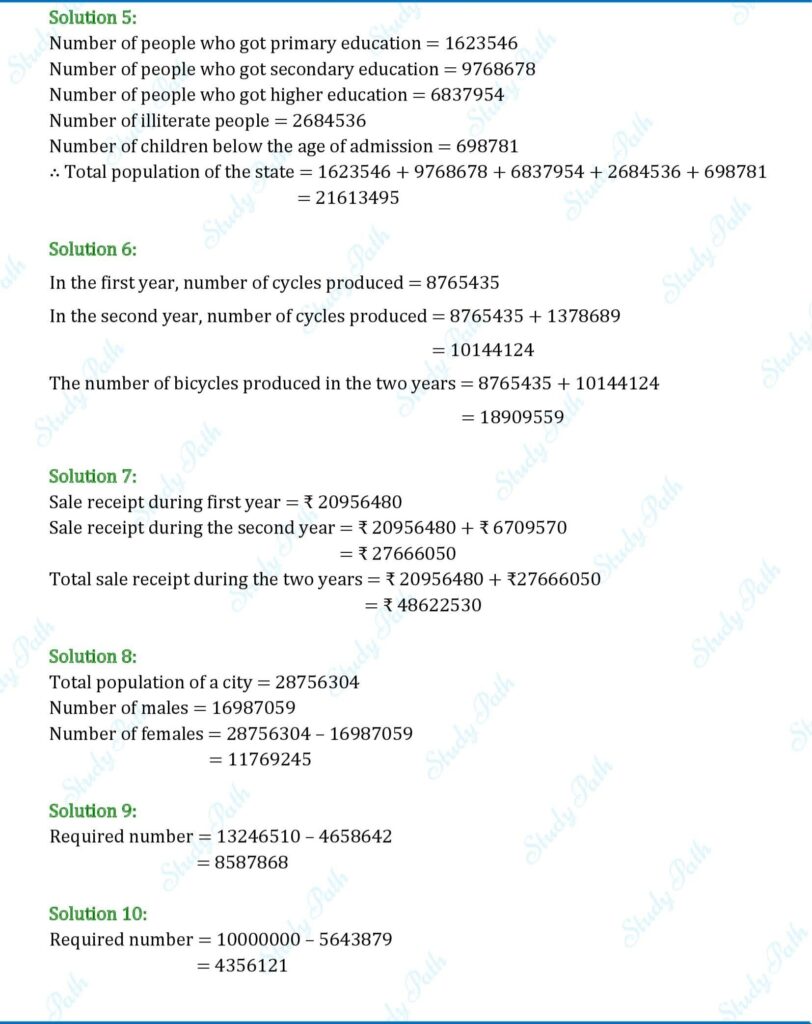 RS Aggarwal Class 6 Exercise 1C Solutions 2