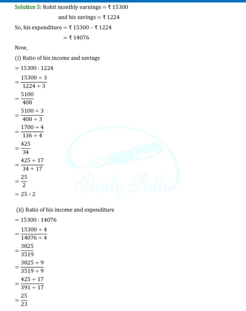 RS Aggarwal Class 6 Exercise 10A Solutions 8