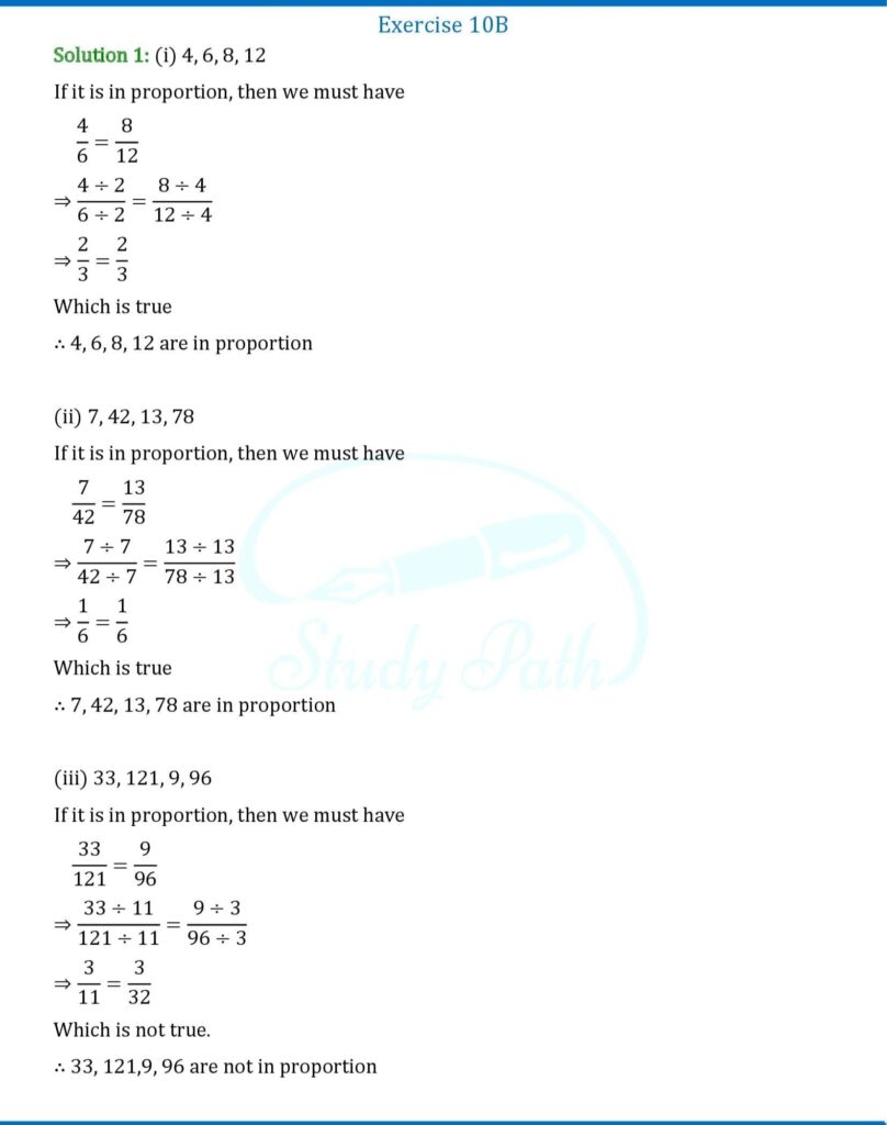 RS Aggarwal Class 6 Exercise 10B Solutions 1