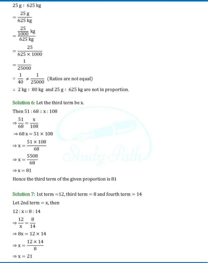 RS Aggarwal Class 6 Exercise 10B Solutions 7