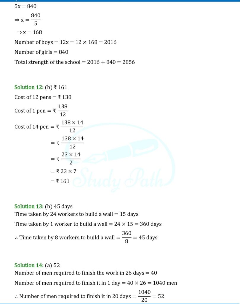RS Aggarwal Class 6 Exercise 10D Solutions 4
