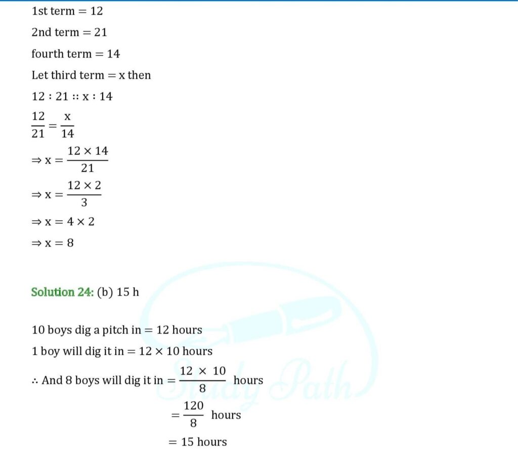 RS Aggarwal Class 6 Exercise 10D Solutions 8