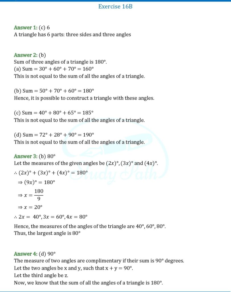 RS Aggarwal Class 6 Exercise 16B Solutions 1