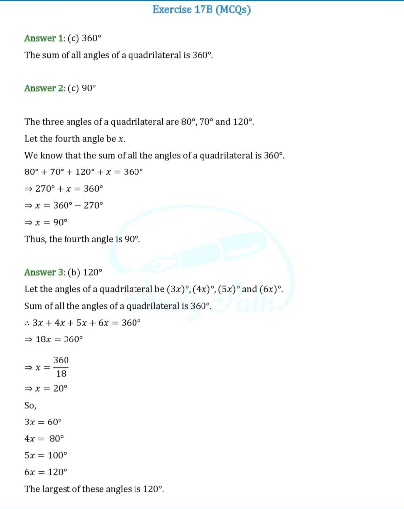 RS Aggarwal Class 6 Exercise 17B Solutions 1
