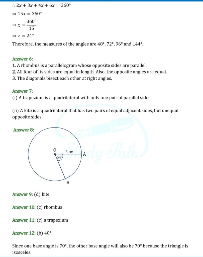 RS Aggarwal Chapter 18 Circles Test Paper Solutions 2