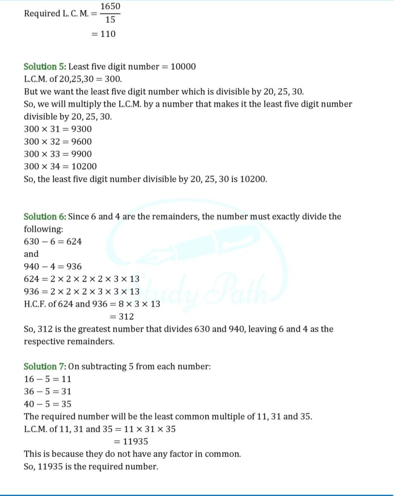 RS Aggarwal Chapter 2 Factors and Multiples Test Paper Solutions 2