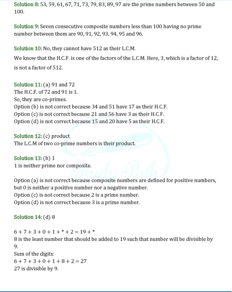 RS Aggarwal Chapter 2 Factors and Multiples Test Paper Solutions 3