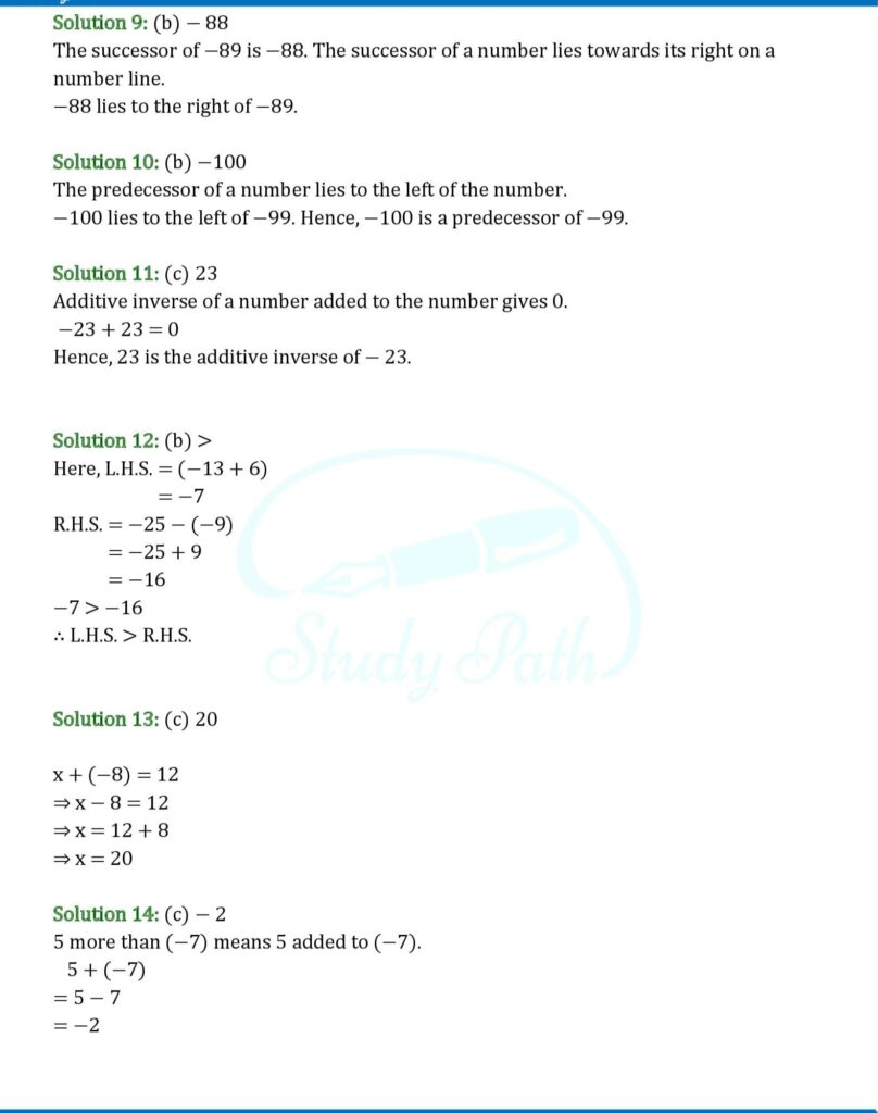 RS Aggarwal Chapter 4 Integers Exercise Test Paper Solutions 4