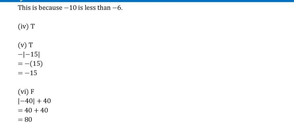 RS Aggarwal Chapter 4 Integers Exercise Test Paper Solutions 6