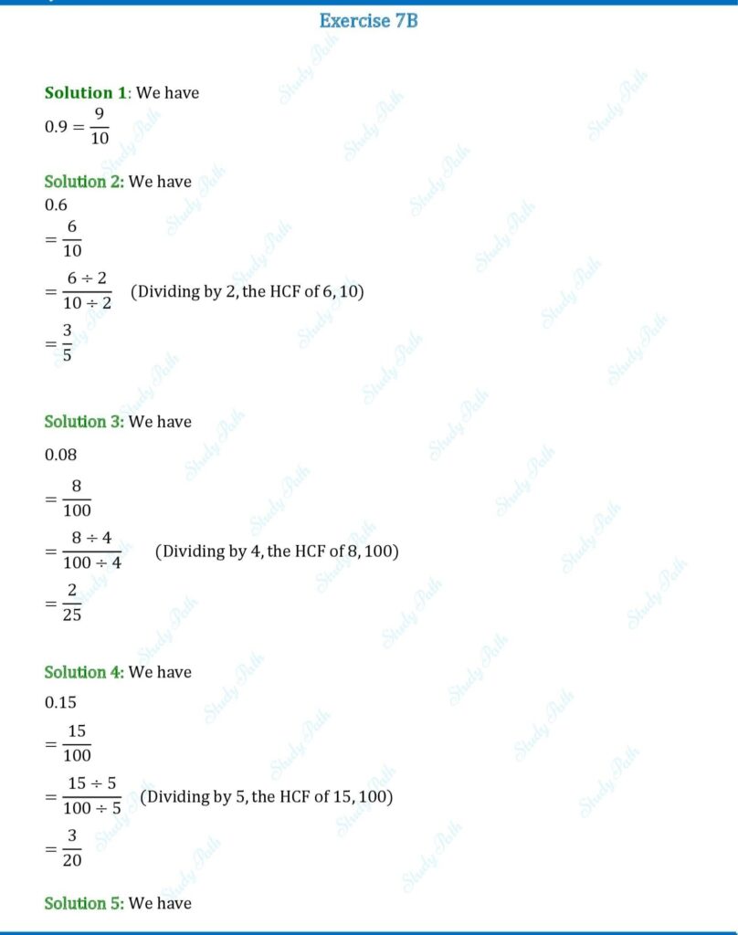 RS Aggarwal Class 6 Exercise 7B Solutions 1