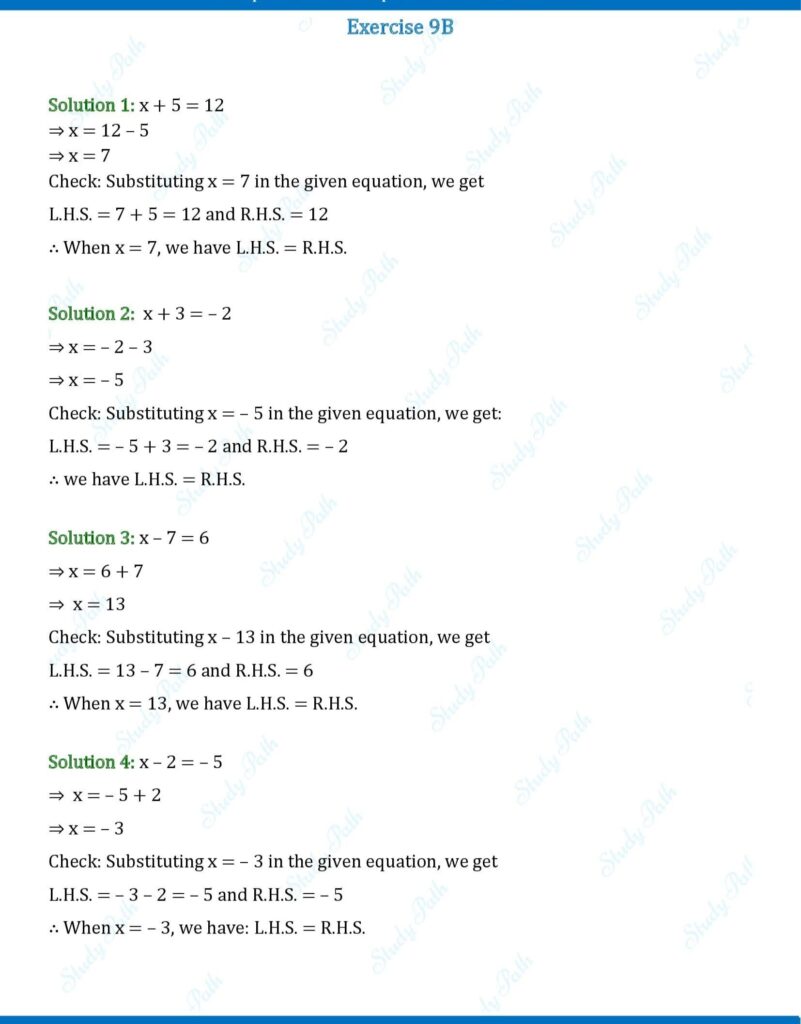 RS Aggarwal Class 6 Exercise 9B Solutions 1