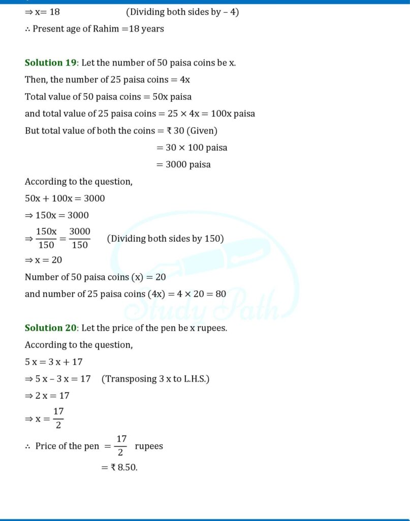 RS Aggarwal Class 6 Exercise 9C Solutions 7