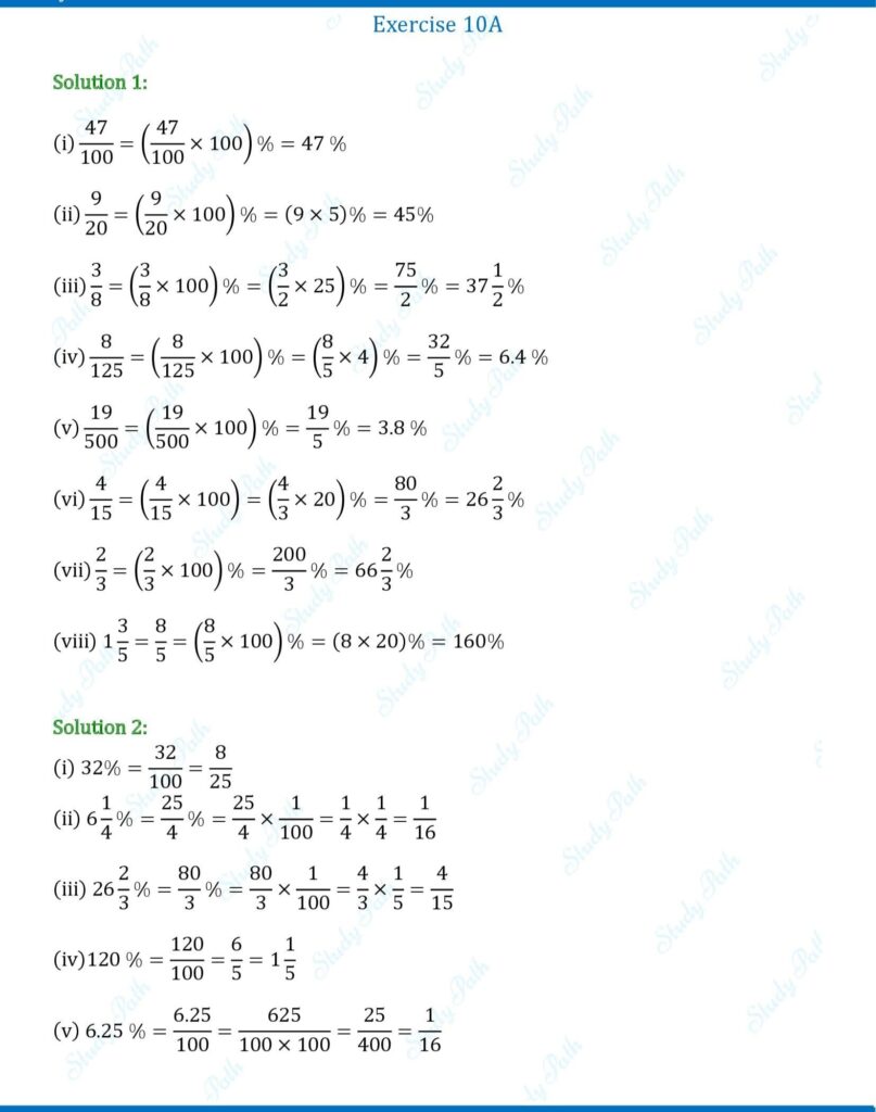 RS Aggarwal Class 7 Exercise 10A Solutions 1