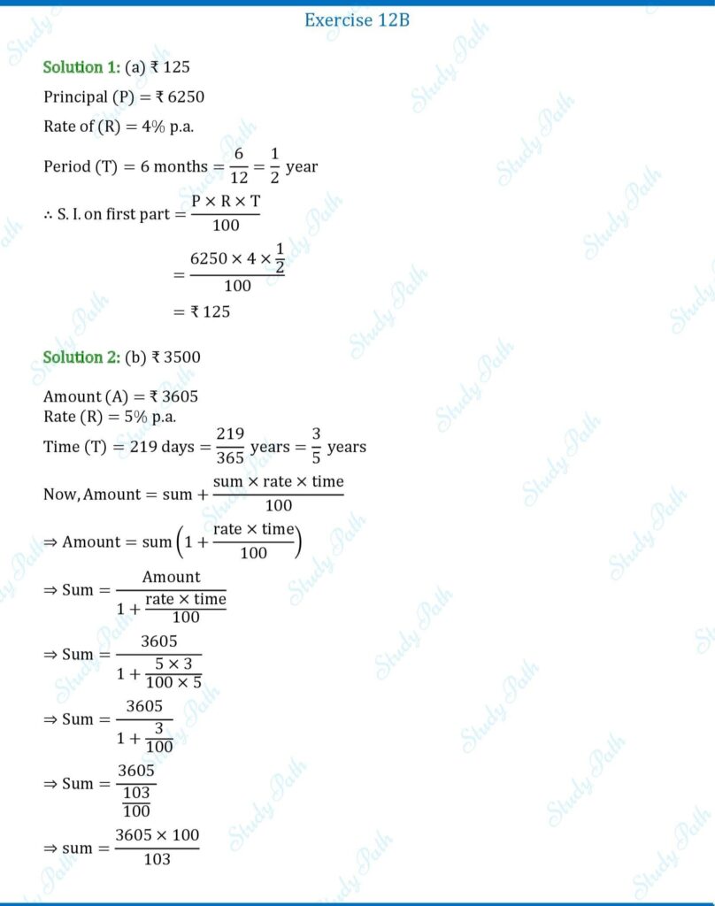 RS Aggarwal Class 7 Exercise 12B Solutions 1