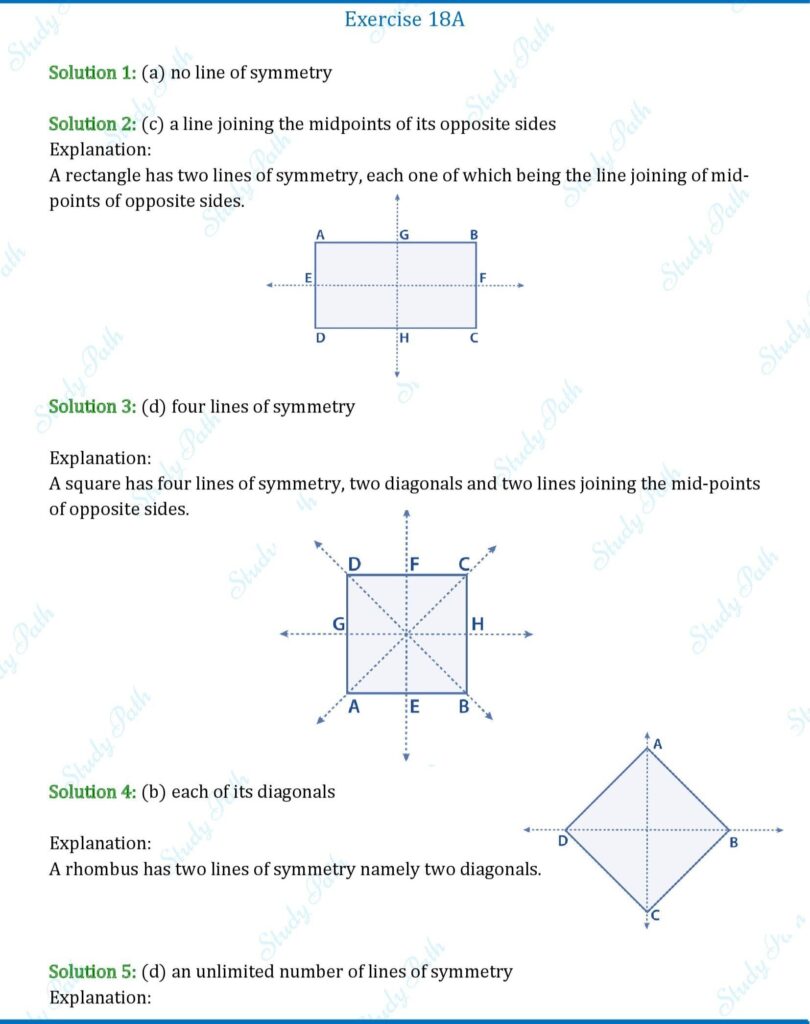 RS Aggarwal Class 7 Exercise 18A Solutions 1