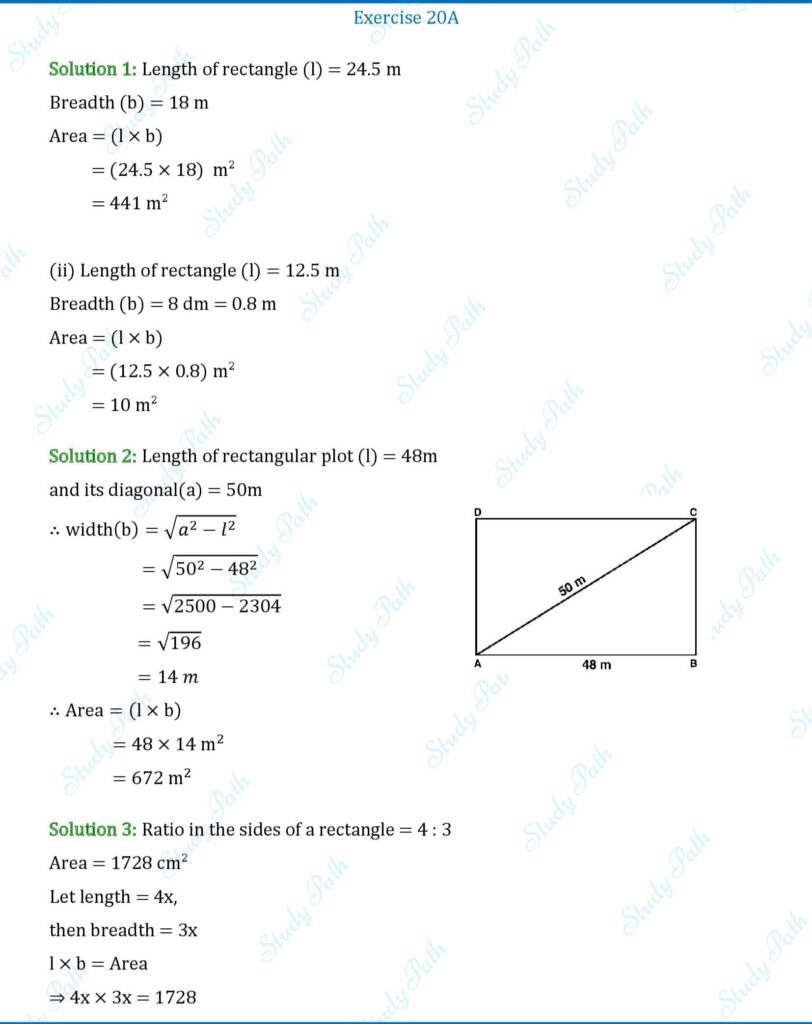 RS Aggarwal Class 7 Exercise 20A Solutions 1