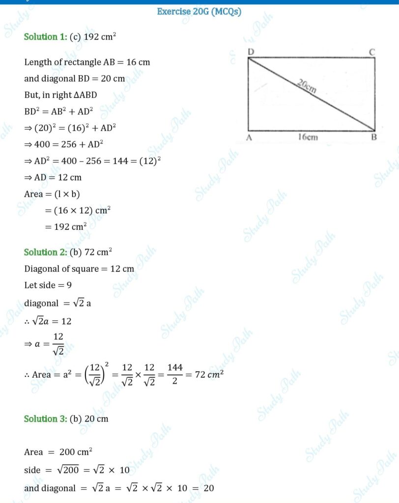 RS Aggarwal Class 7 Exercise 20G Solutions 1