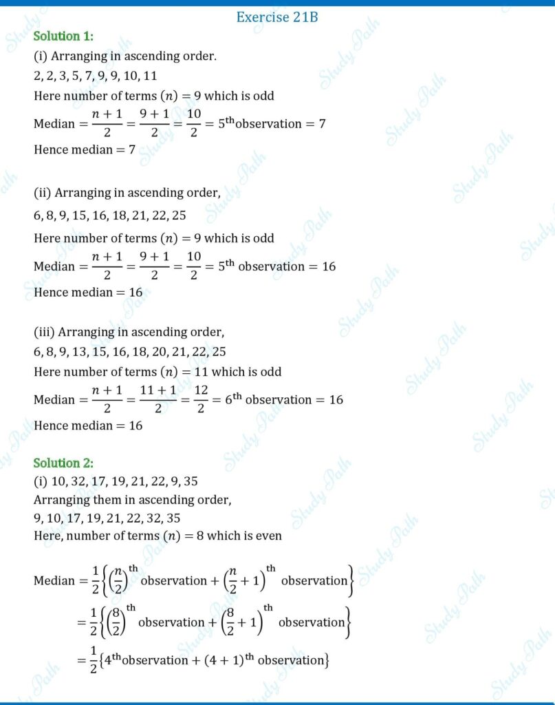 RS Aggarwal Class 7 Exercise 21B Solutions 1