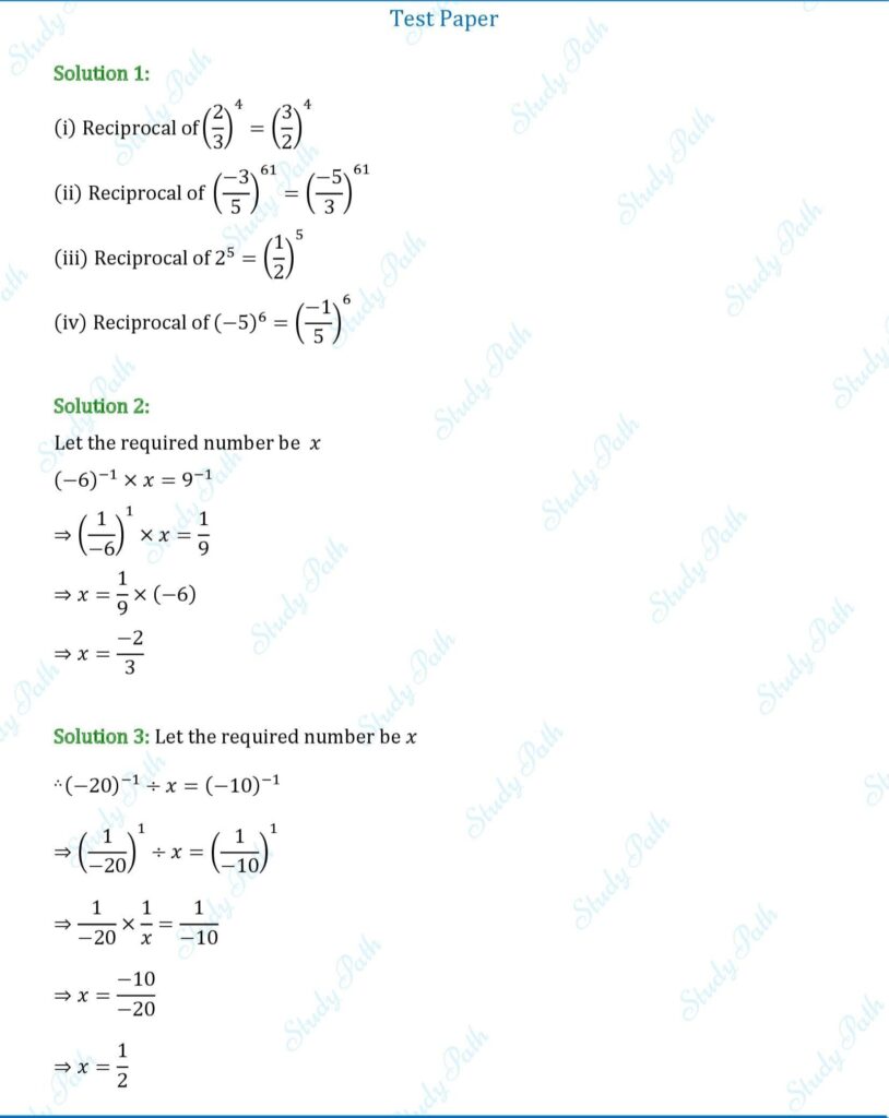 RS Aggarwal Class 7 Test Paper 5 Solutions 1
