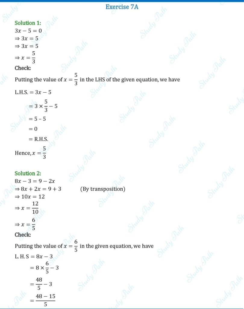 RS Aggarwal Class 7 Exercise 7A Solutions 1