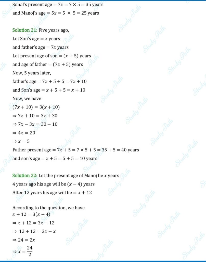 RS Aggarwal Class 7 Exercise 7B Solutions 9
