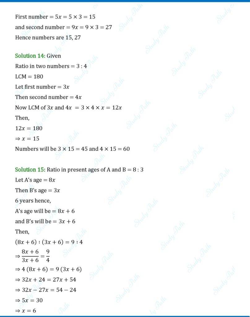 RS Aggarwal Class 7 Exercise 8A Solutions 7
