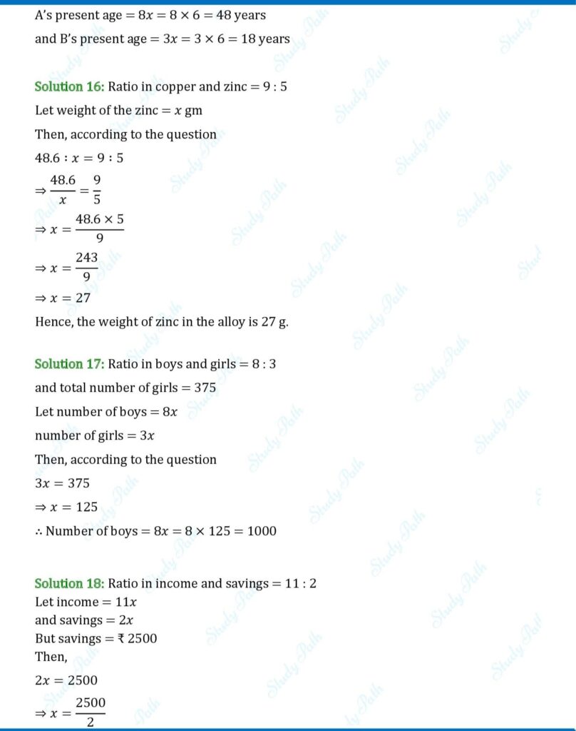 RS Aggarwal Class 7 Exercise 8A Solutions 8
