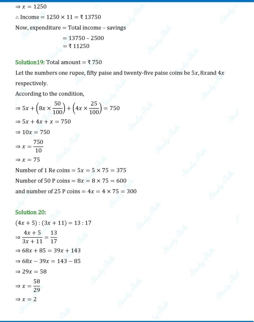 RS Aggarwal Class 7 Exercise 8A Solutions 9