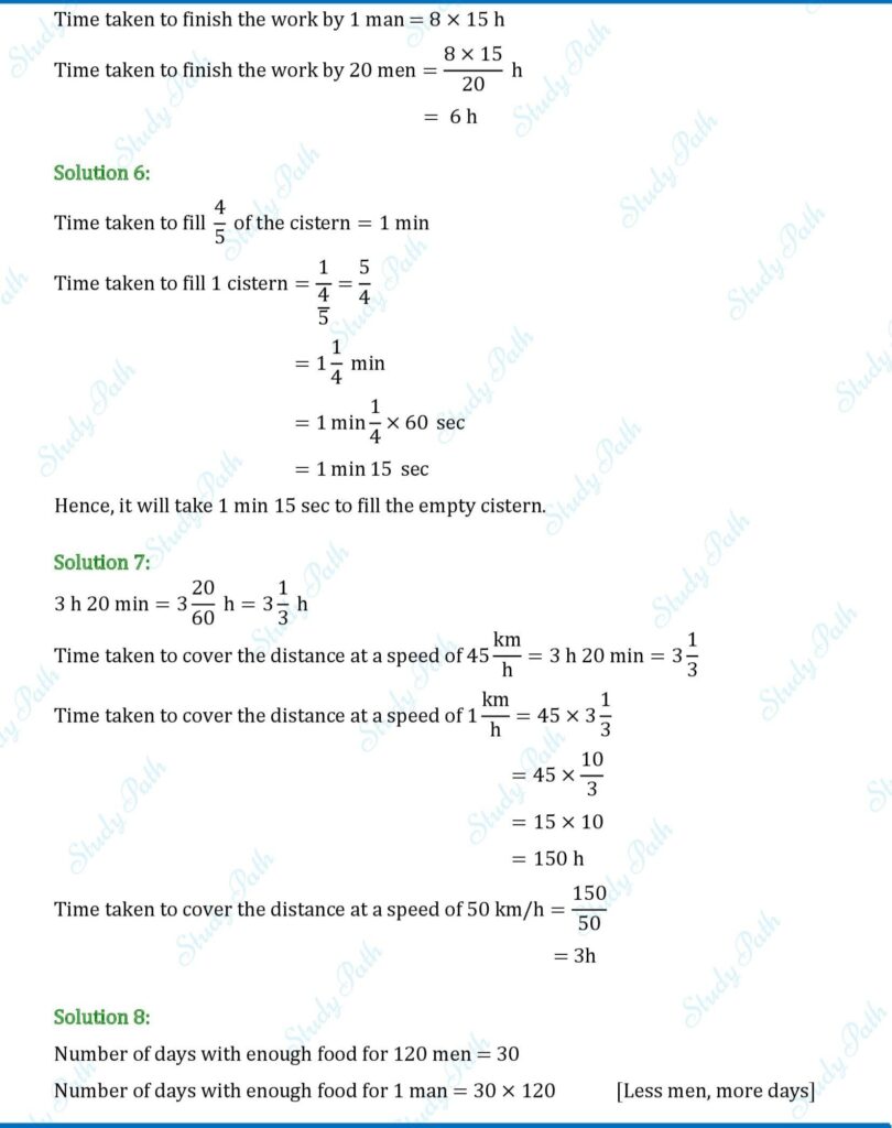 RS Aggarwal Class 7 Chapter 9 Unitary Method Test Paper Solutions 2