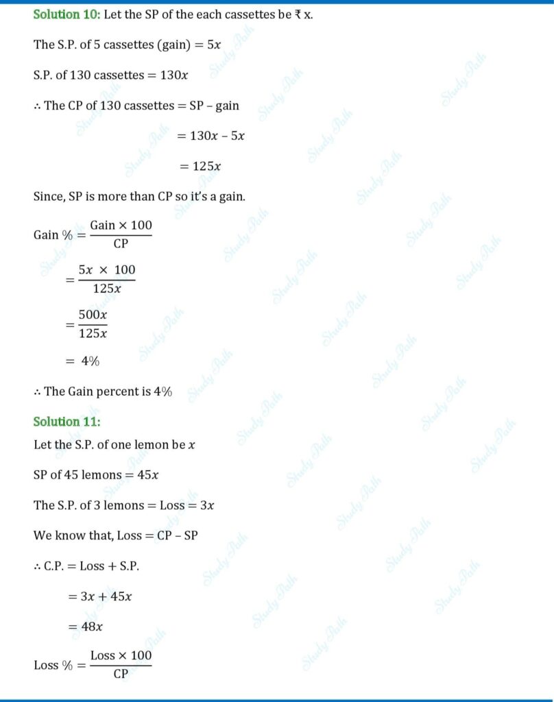 RS Aggarwal Class 8 Exercise 10A Solutions 9