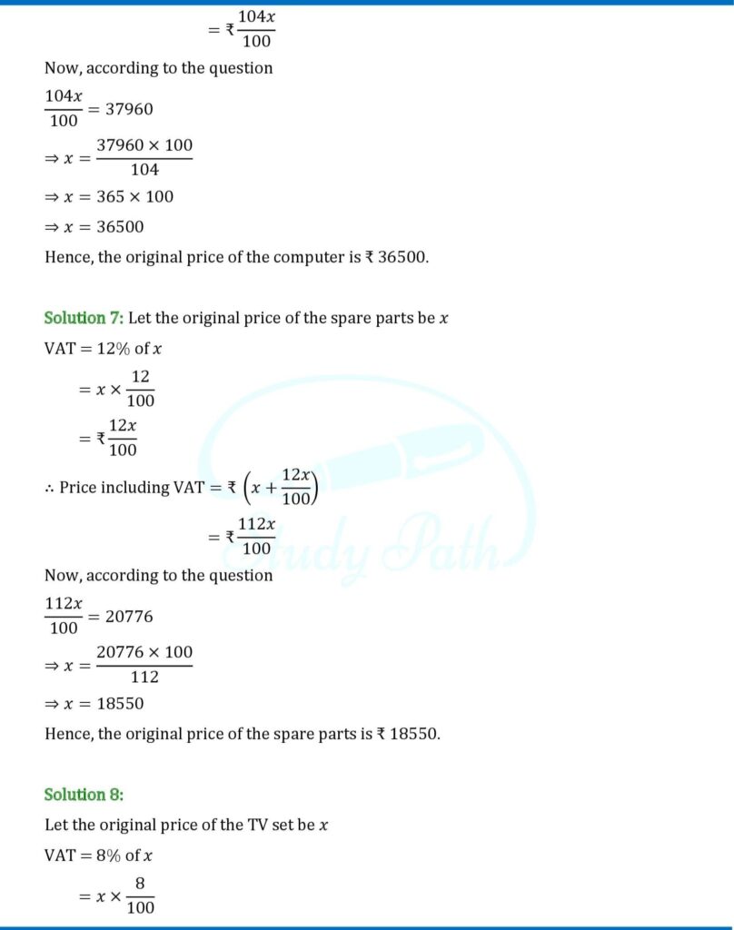 RS Aggarwal Class 8 Exercise 10C Solutions 9