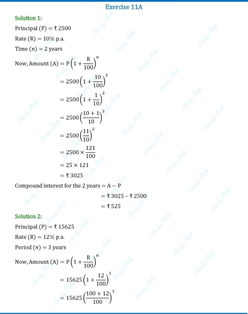 RS Aggarwal Class 8 Exercise 11A Solutions 1