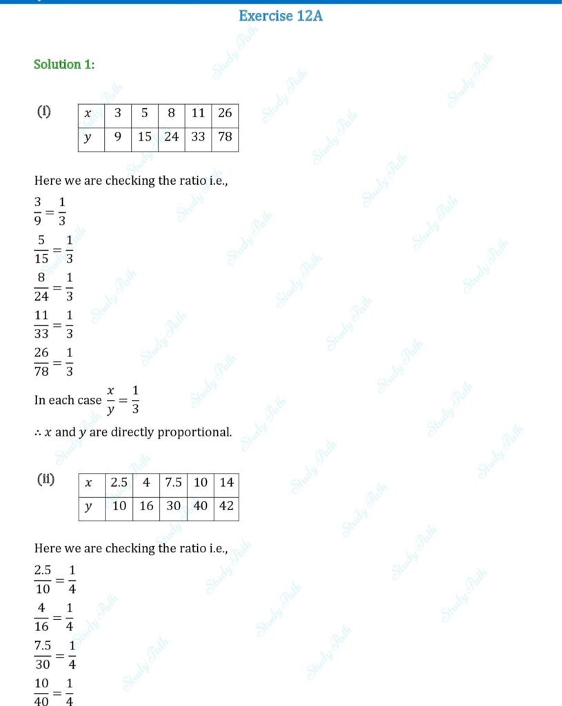 RS Aggarwal Class 8 Exercise 12A Solutions 1