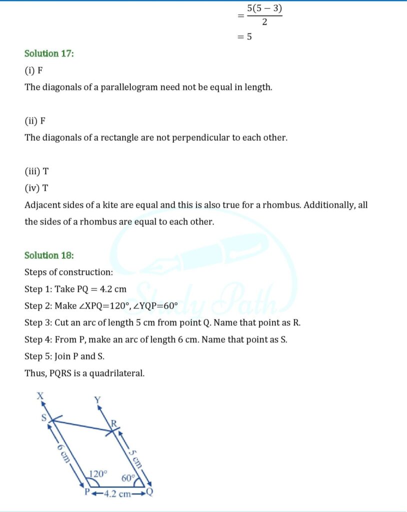 RS Aggarwal Solutions Class 8 Chapter 17 Test Paper 8