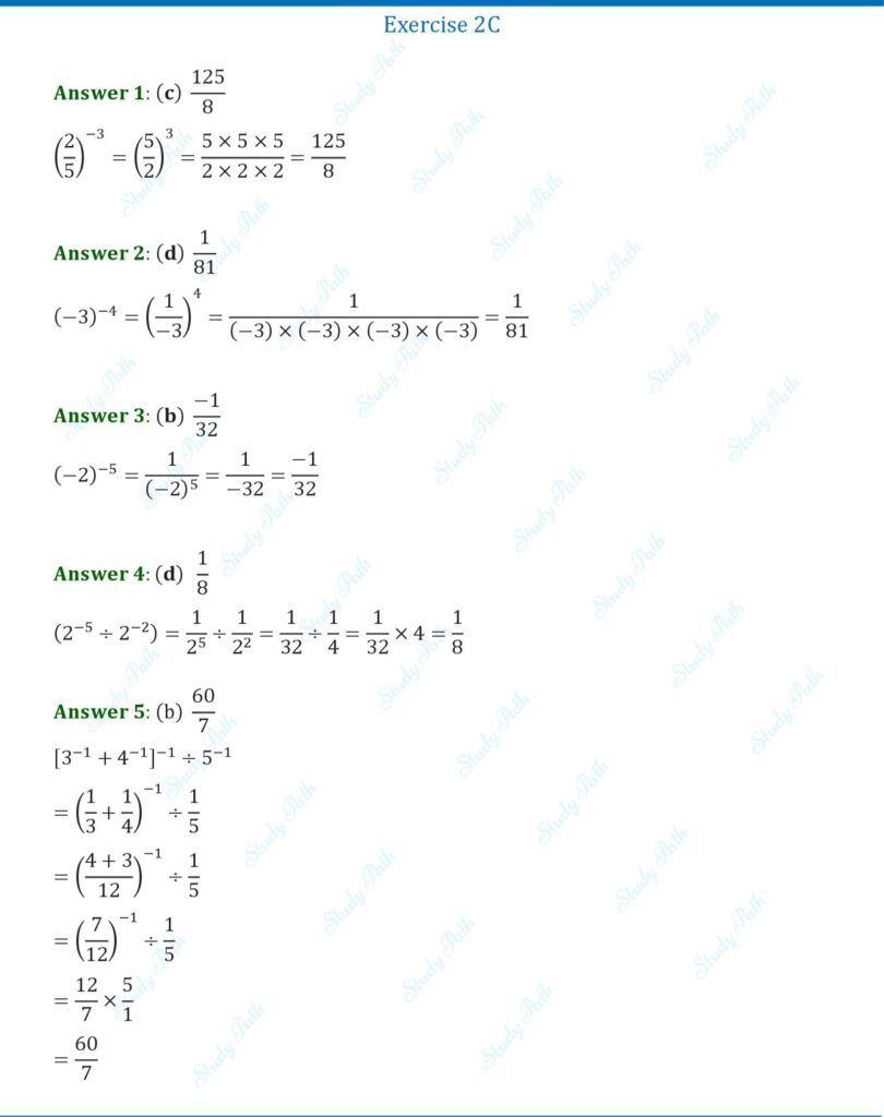 RS Aggarwal Class 8 Exercise 2C Solutions 1