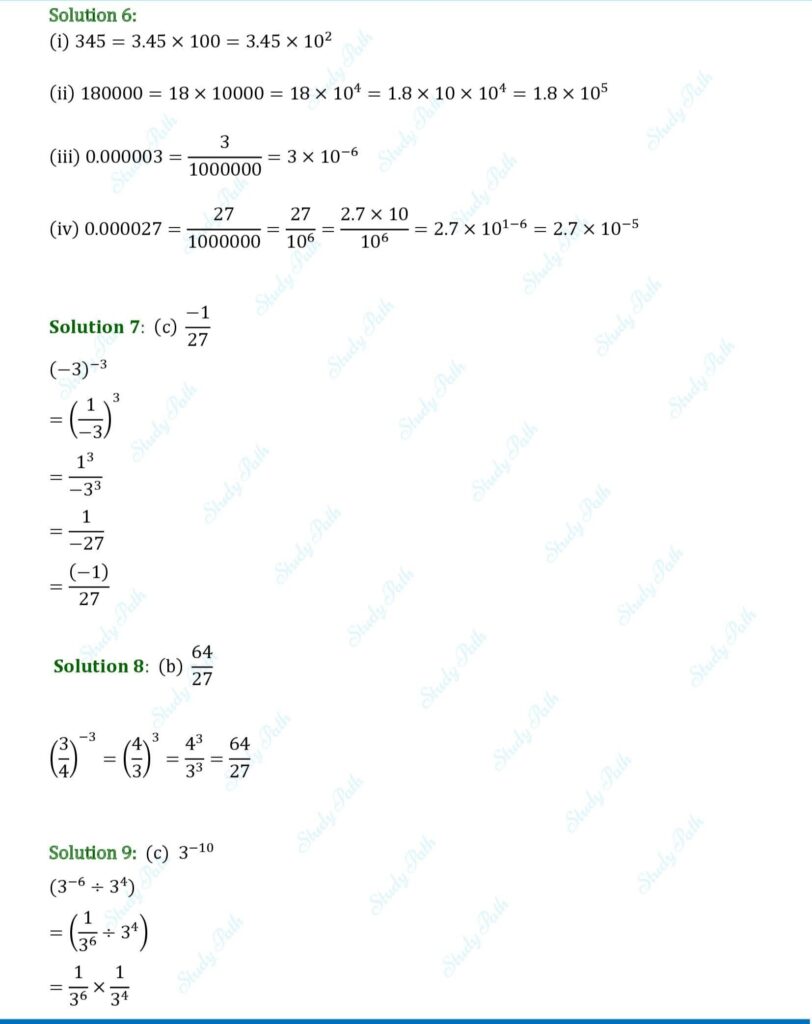 RS Aggarwal Class 8 Chapter 2 Solutions – Exponents and Powers 3