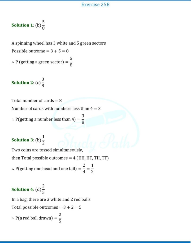 RS Aggarwal Class 8 Chapter 25 Exercise 25B Solutions 1