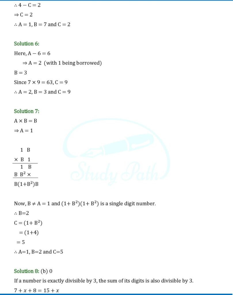 RS Aggarwal Class 8 Test Paper 4 Solutions 3