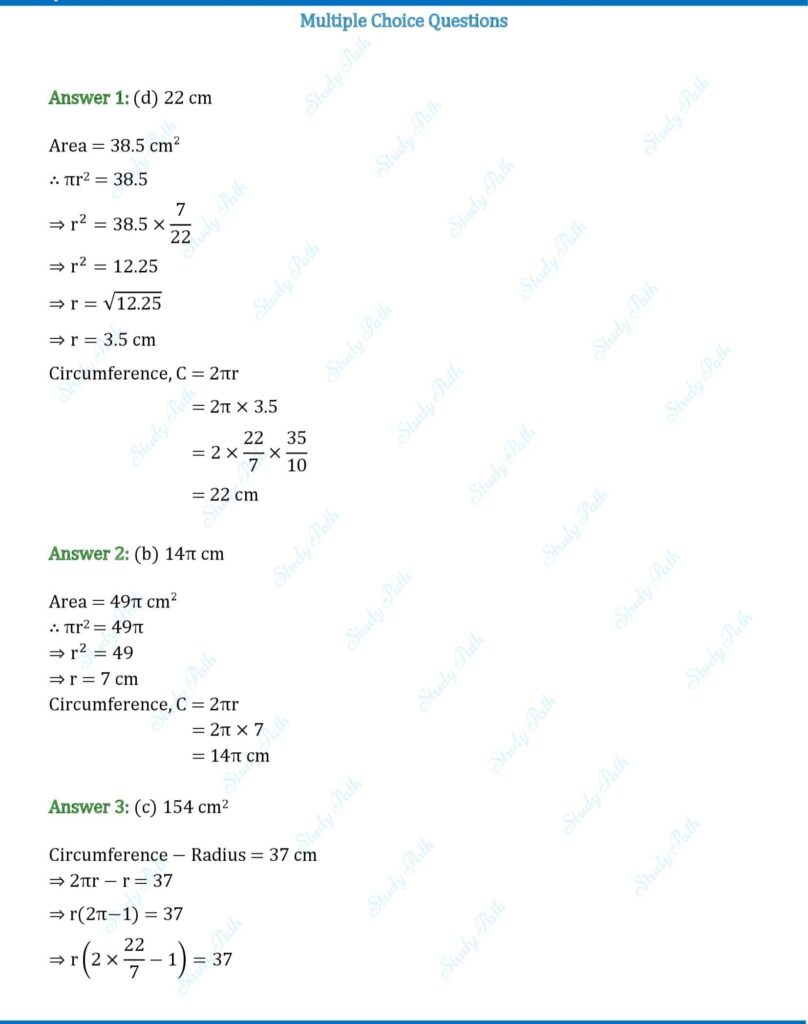 RS Aggarwal Class 10 Chapter 16 MCQ Solutions 1