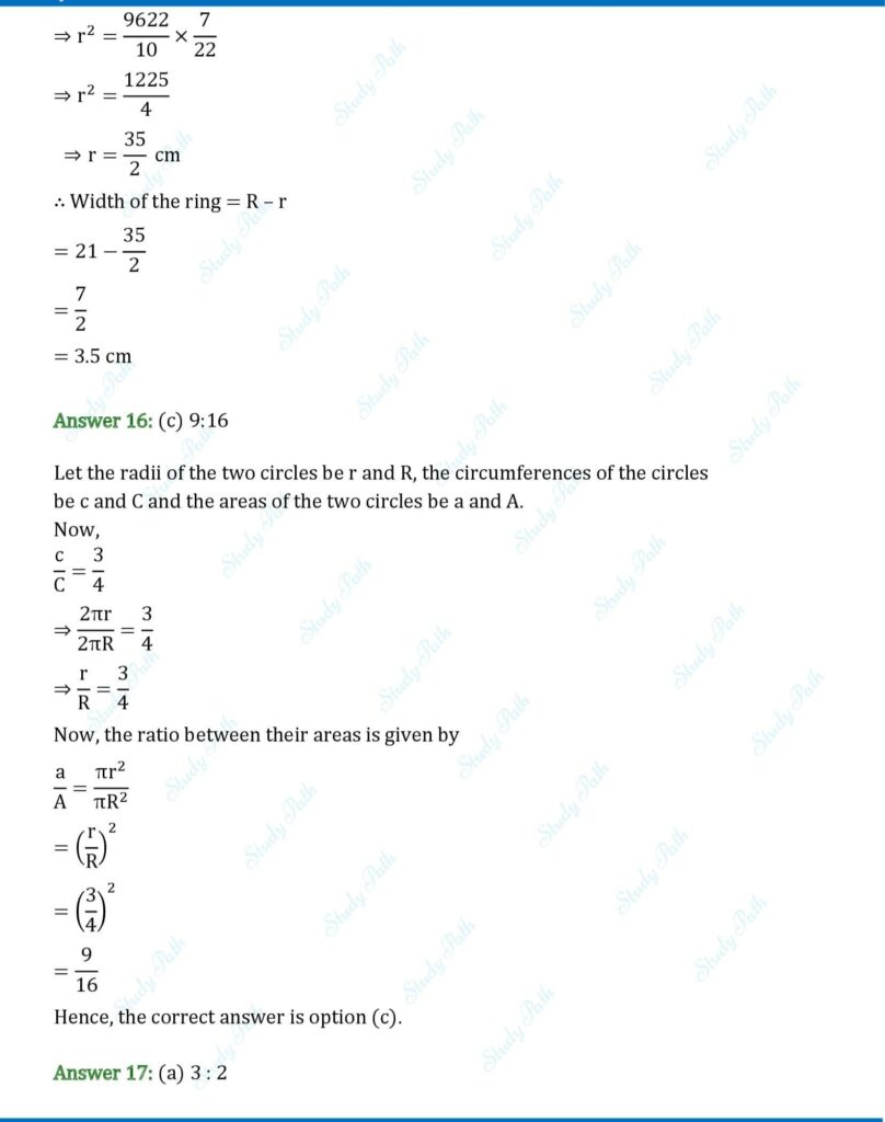 RS Aggarwal Class 10 Chapter 16 MCQ Solutions 8