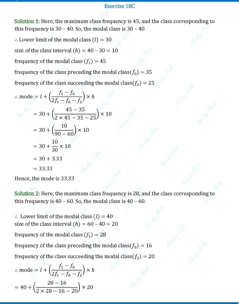 RS Aggarwal Class 10 Exercise 18C Solutions 1