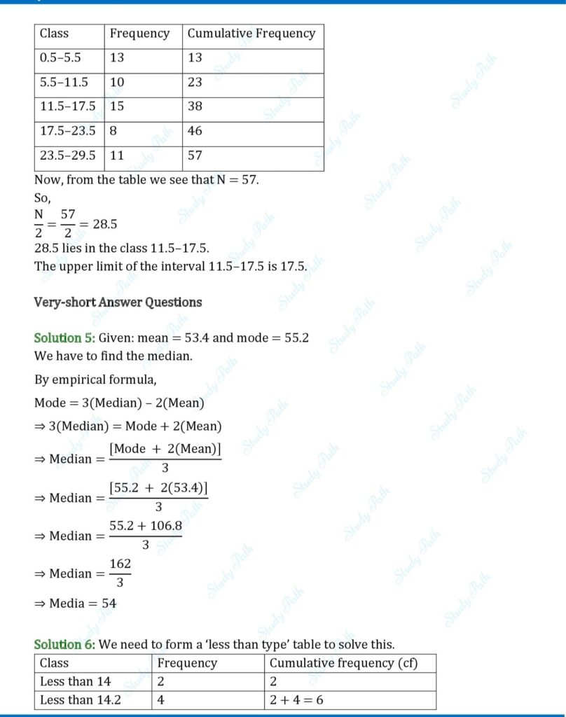 RS Aggarwal Class 10 Chapter 18 Test Yourself Solutions 2