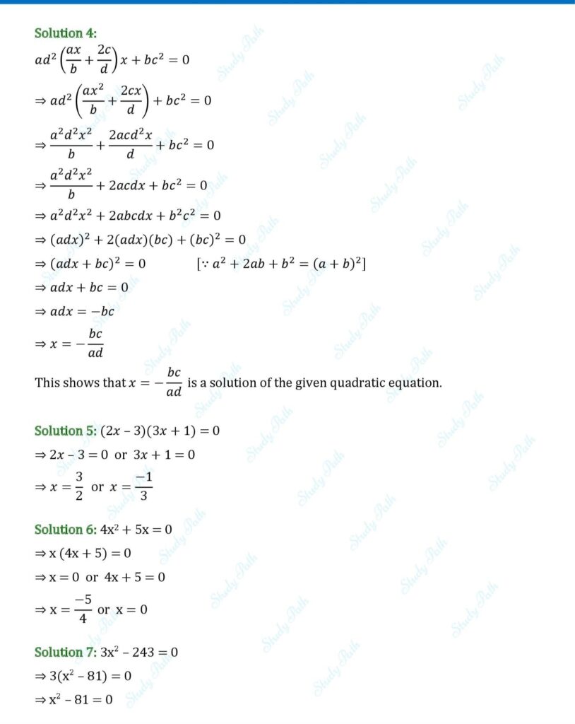 RS Aggarwal Class 10 Exercise 4A Solutions 5