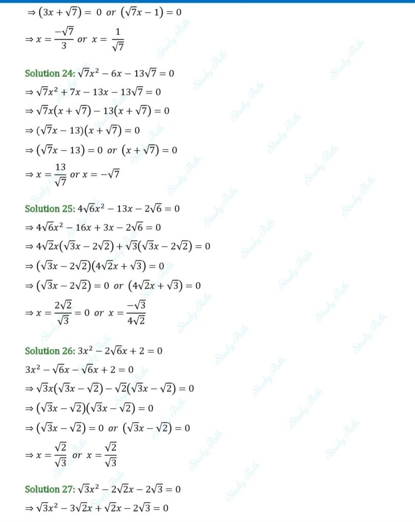 RS Aggarwal Class 10 Exercise 4A Solutions 10