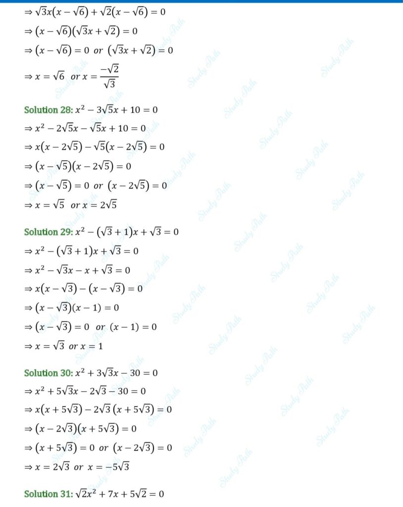 RS Aggarwal Class 10 Exercise 4A Solutions 11