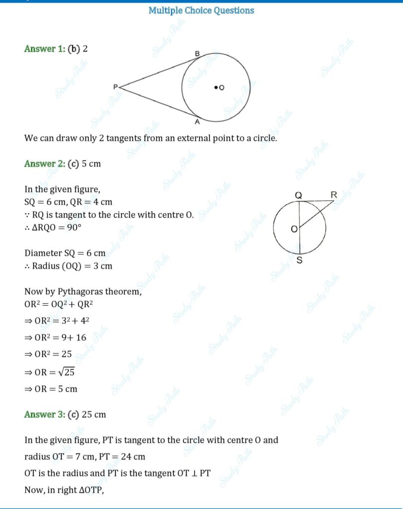 RS Aggarwal Class 10 Chapter 8 MCQs (Multiple Choice Questions) Solutions 1