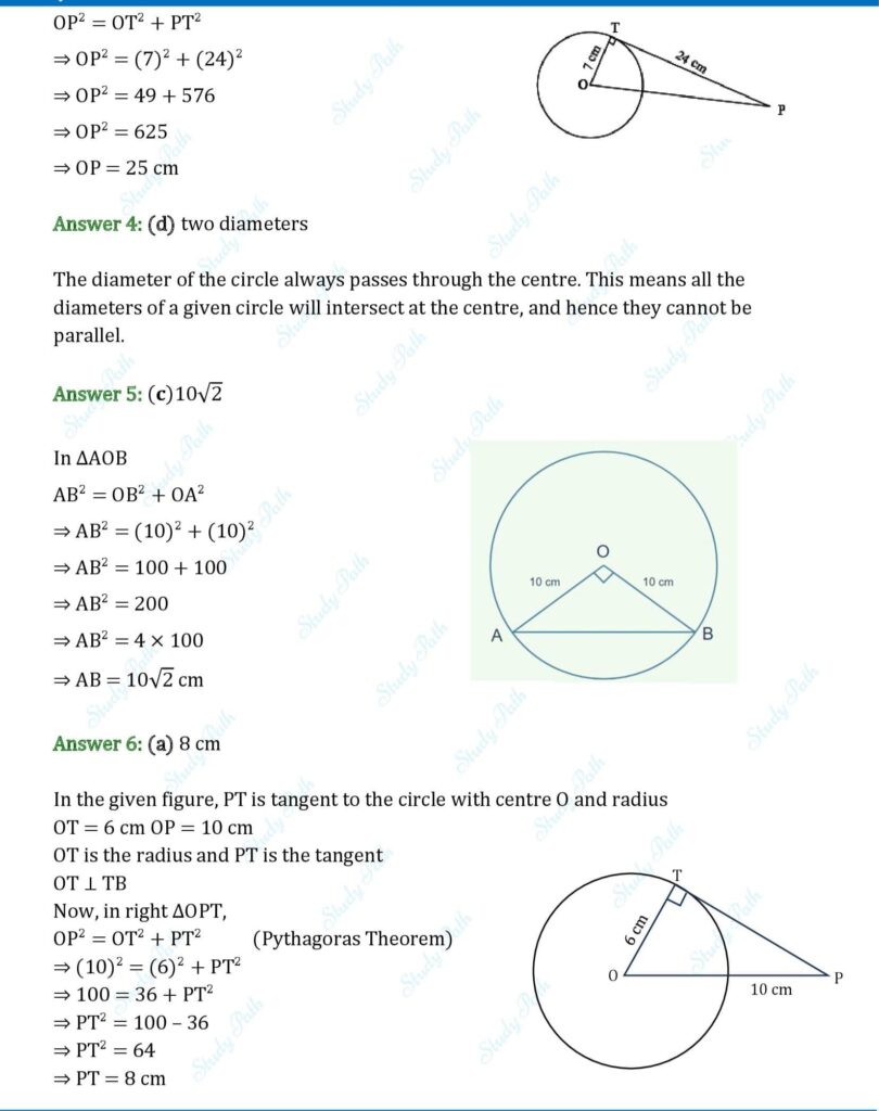 RS Aggarwal Class 10 Chapter 8 MCQs (Multiple Choice Questions) Solutions 2